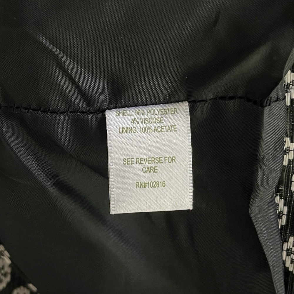 Garnet Hill‎ Jacquard Pencil Skirt Womens 8 Black White Medallion Preppy - Picture 6 of 6